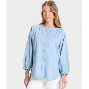 Women's Size Small light denim poet button-down shirt - Universal Thread